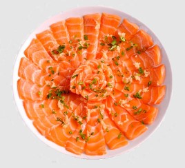 Carpaccio van rauwe zalm 10x100gr