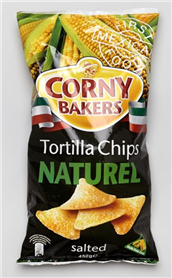 Corny Bakers tortilla chips natural 12x450gr