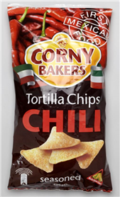 CORNY BAKERS TORTILLA CHIPS CHILI 12X450GR